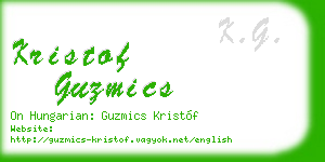 kristof guzmics business card